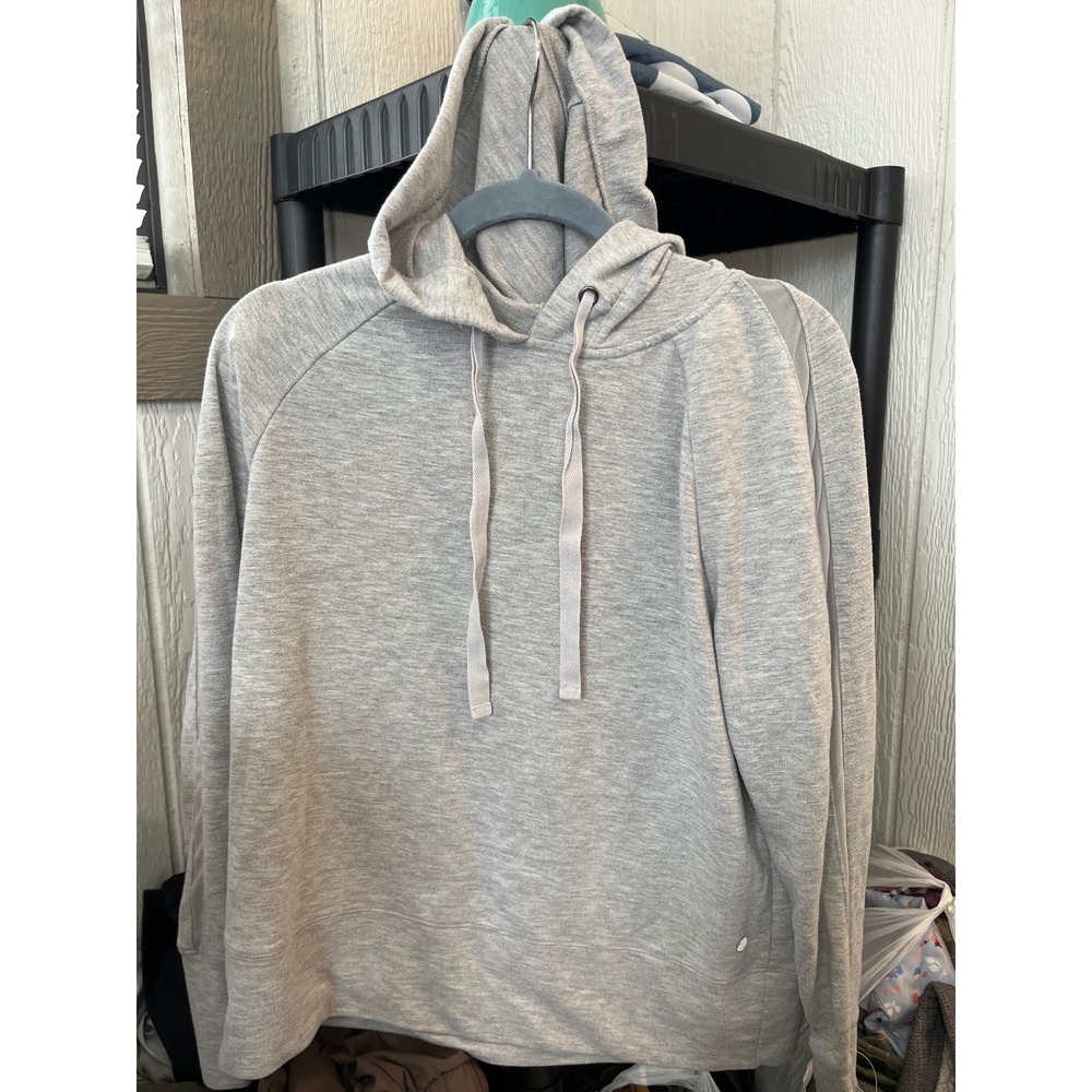 YOGALICIOUS Grey Heathered Hooded Pullover Sweatshirt Women's‎ Size Small